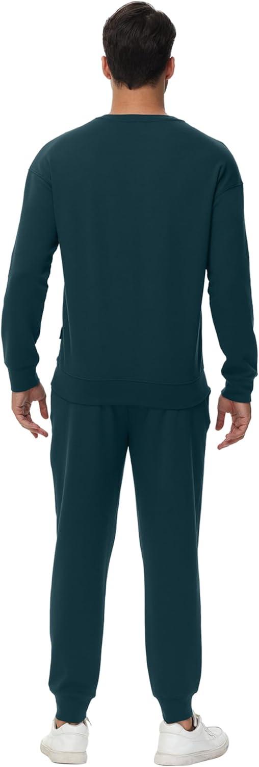 imageWiWi Mens Tracksuit Athletic Sweatsuits Long Sleeve 2 Piece Outfit Running Jogging Casual Loungwear Sport Suit Sets SXXLDeep Teal