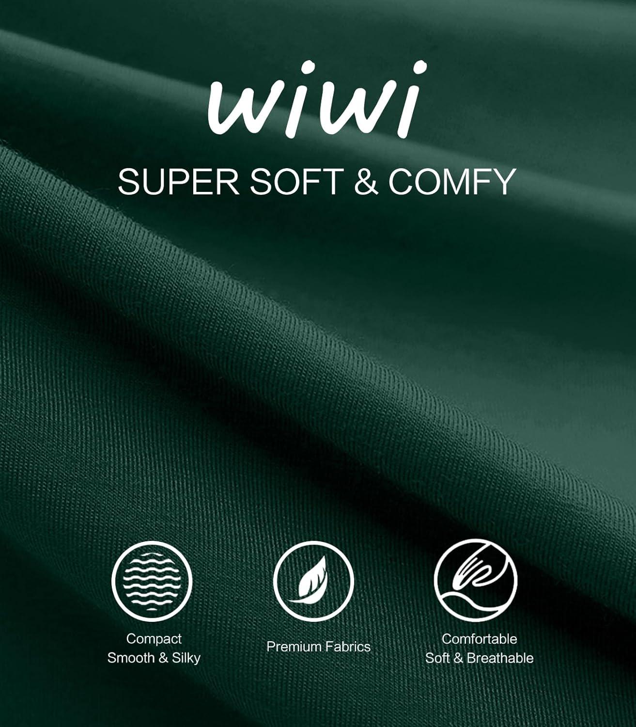 imageWiWi Pajamas for Women Long Sleeve Sleepwear with Pants Set Soft Casual Pj Warm Lounge Sets SXXLAfence Green
