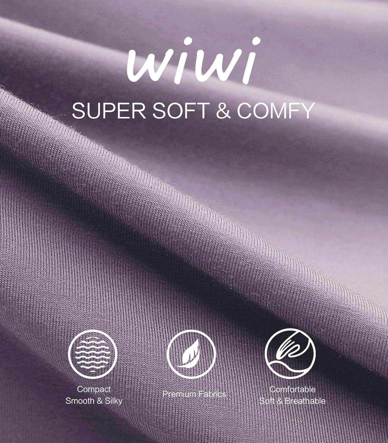 imageWiWi Pajamas for Women Long Sleeve Sleepwear with Pants Set Soft Casual Pj Warm Lounge Sets SXXLBviolet