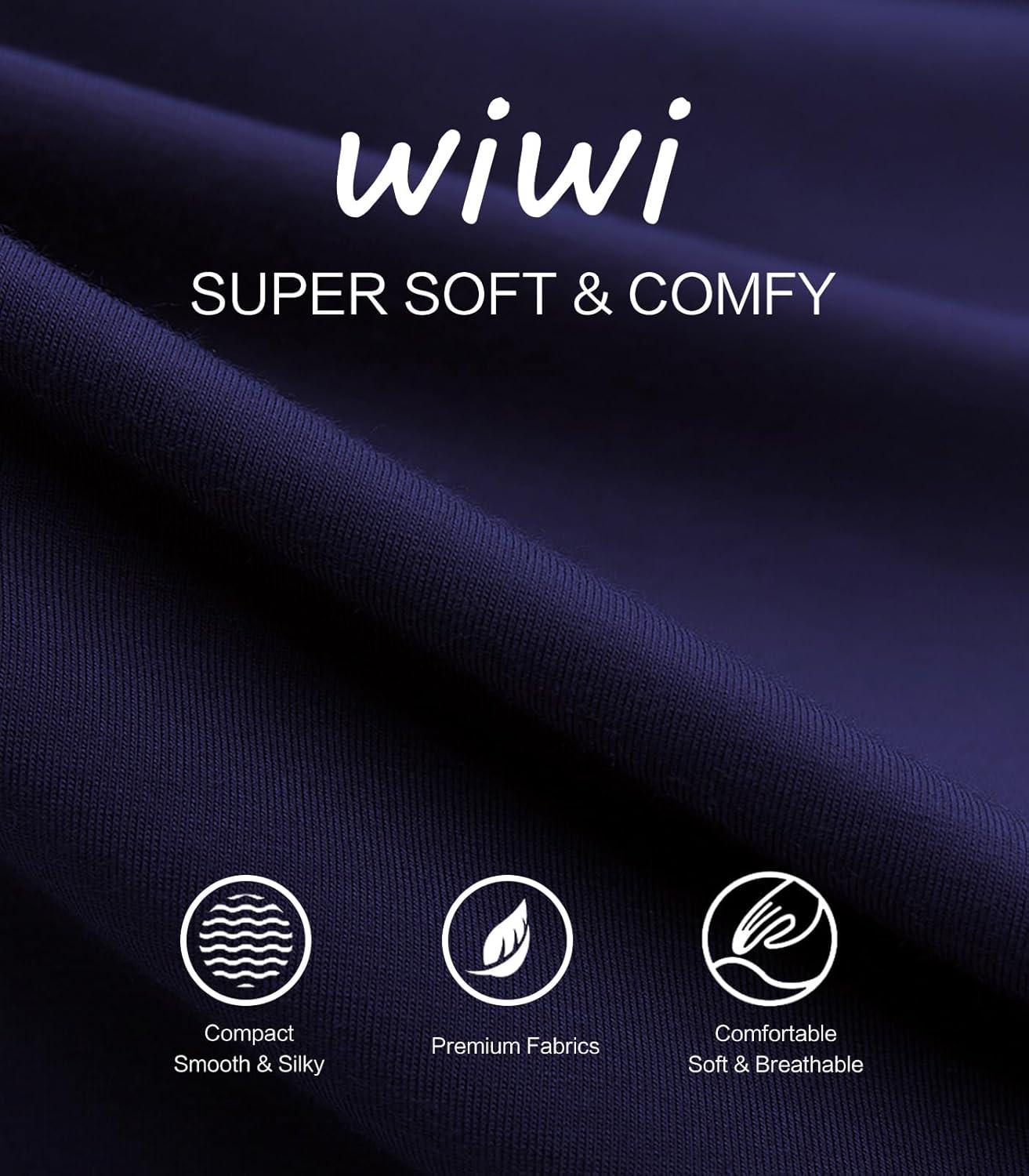 imageWiWi Viscose from Bamboo Pajama Set for Women 2 Pieces Long Sleeve Loungwear Soft Sleepwear Loose Comfy Pj Sets Pockets SXXLAnavy