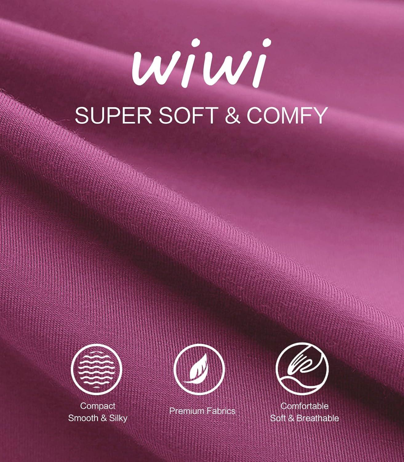 imageWiWi Viscose from Bamboo Womens Long Sleeve Pajama Sets Sleepwear with Jogger Pajamas Pants Soft Lounge Set Loungewear SXXLBeet Red