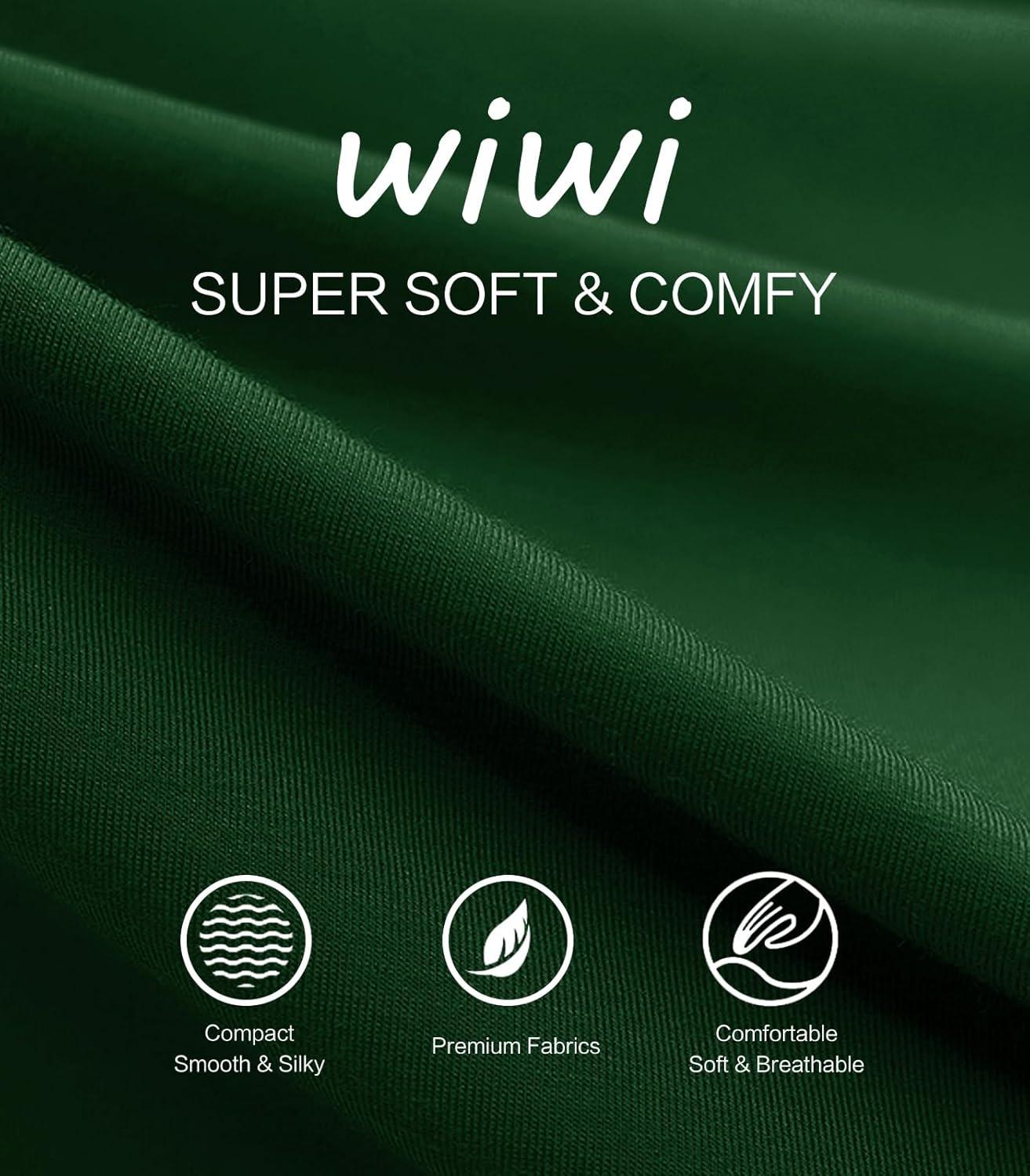 imageWiWi Viscose from Bamboo Womens Long Sleeve Pajama Sets Sleepwear with Jogger Pajamas Pants Soft Lounge Set Loungewear SXXLDark Green