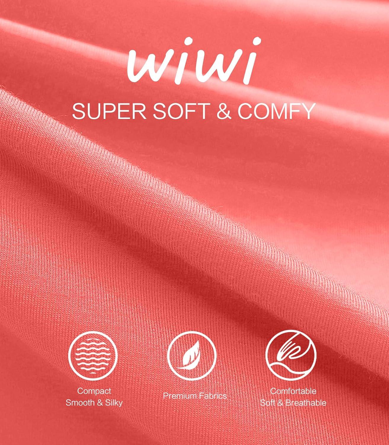 imageWiWi Womens Pajamas Set Printed Viscose from Bamboo Lounge Sets Soft Pajama Long Sleeve Sleepwear SXXLLight Coral