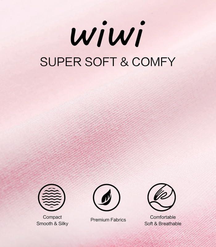 imageWiWi Womens Pajamas Set Sleepwear Loungewear Long Sleeve Pajama Sets Soft Pjs Viscose from Bamboo 2 Piece PJ SXXLDpink