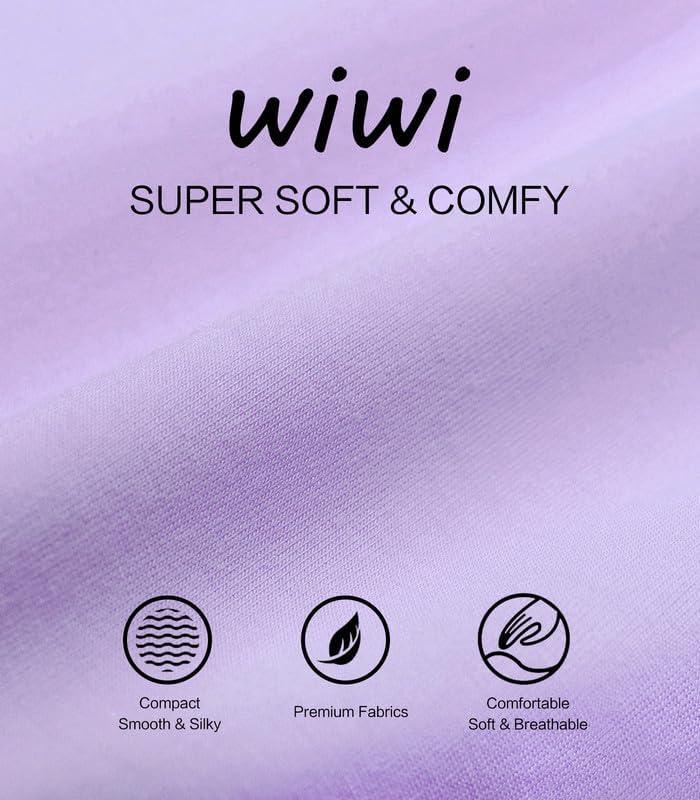 imageWiWi Womens Pajamas Set Sleepwear Loungewear Long Sleeve Pajama Sets Soft Pjs Viscose from Bamboo 2 Piece PJ SXXLDtaro Purple