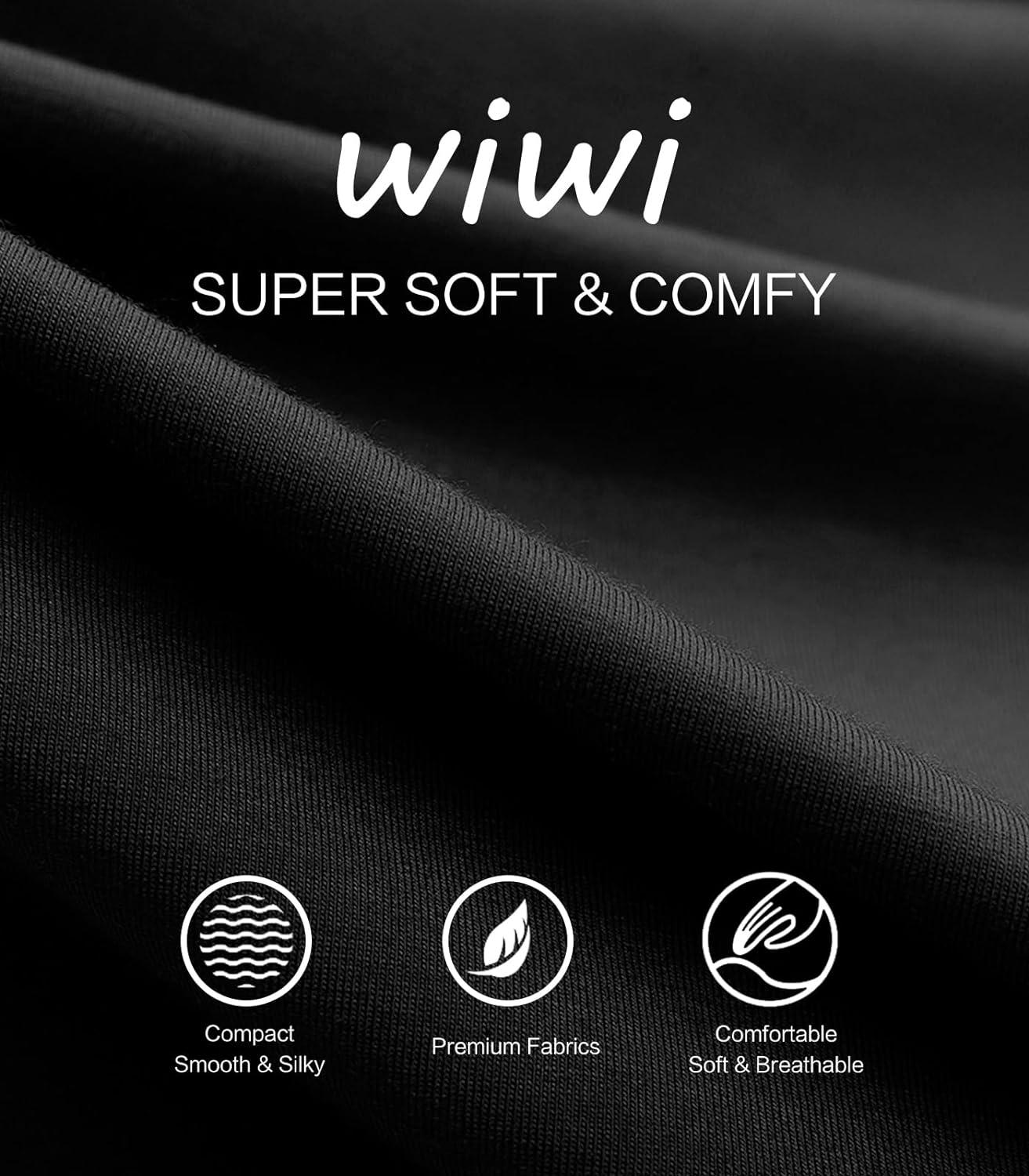 imageWiWi Womens Viscose from Bamboo Pajama Sets Soft Long Sleeves Top with Pants Loose 2 Pieces Loungewear Set SXXLAblack