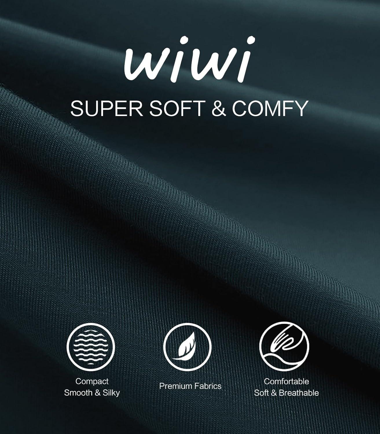 imageWiWi Womens Viscose from Bamboo Pajama Sets Soft Long Sleeves Top with Pants Loose 2 Pieces Loungewear Set SXXLAdeep Teal