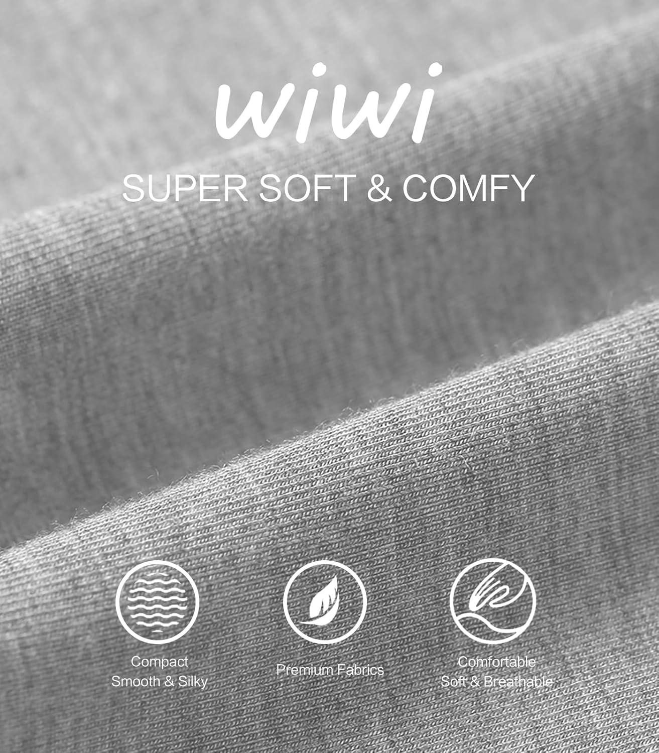 imageWiWi Womens Viscose from Bamboo Pajama Sets Soft Long Sleeves Top with Pants Loose 2 Pieces Loungewear Set SXXLAlight Heather Grey