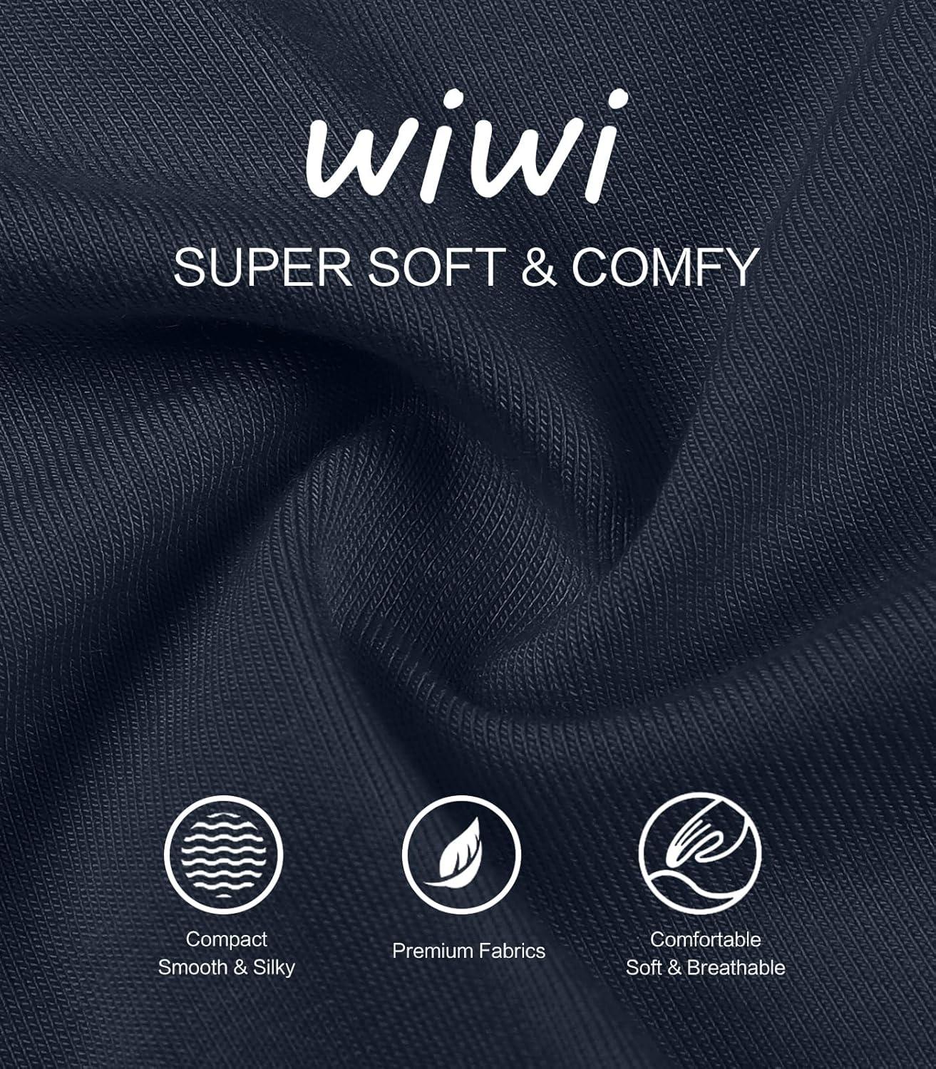 imageWiWi Womens Viscose from Bamboo Pajama Sets Soft Long Sleeves Top with Pants Loose 2 Pieces Loungewear Set SXXLAmidnight Blue
