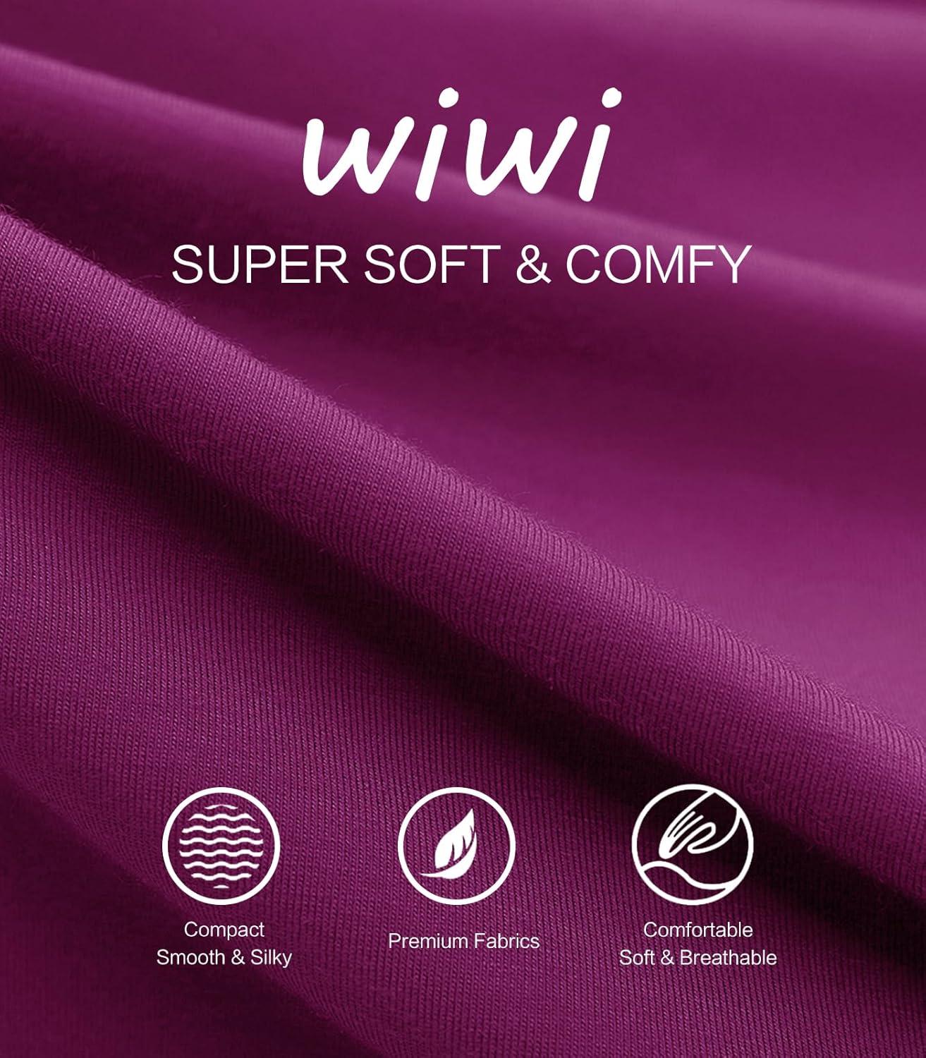imageWiWi Womens Viscose from Bamboo Pajama Sets Soft Long Sleeves Top with Pants Loose 2 Pieces Loungewear Set SXXLBdark Reddish Purple