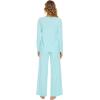 imageWiWi Bamboo Viscose Pajama Set for Women Soft Long Sleeve Top with Pants Sleepwear 2 Piece Pjs Sets Sleepwear SXXLAqua