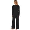 imageWiWi Bamboo Viscose Pajama Set for Women Soft Long Sleeve Top with Pants Sleepwear 2 Piece Pjs Sets Sleepwear SXXLBlack