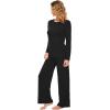 imageWiWi Bamboo Viscose Pajama Set for Women Soft Long Sleeve Top with Pants Sleepwear 2 Piece Pjs Sets Sleepwear SXXLBlack