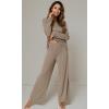 imageWiWi Bamboo Viscose Pajama Set for Women Soft Long Sleeve Top with Pants Sleepwear 2 Piece Pjs Sets Sleepwear SXXLCamel