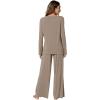 imageWiWi Bamboo Viscose Pajama Set for Women Soft Long Sleeve Top with Pants Sleepwear 2 Piece Pjs Sets Sleepwear SXXLCamel