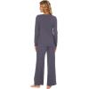 imageWiWi Bamboo Viscose Pajama Set for Women Soft Long Sleeve Top with Pants Sleepwear 2 Piece Pjs Sets Sleepwear SXXLDark Grey