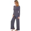 imageWiWi Bamboo Viscose Pajama Set for Women Soft Long Sleeve Top with Pants Sleepwear 2 Piece Pjs Sets Sleepwear SXXLDark Grey