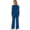 imageWiWi Bamboo Viscose Pajama Set for Women Soft Long Sleeve Top with Pants Sleepwear 2 Piece Pjs Sets Sleepwear SXXLInk Blue