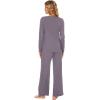 imageWiWi Bamboo Viscose Pajama Set for Women Soft Long Sleeve Top with Pants Sleepwear 2 Piece Pjs Sets Sleepwear SXXLPurplish Grey