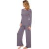 imageWiWi Bamboo Viscose Pajama Set for Women Soft Long Sleeve Top with Pants Sleepwear 2 Piece Pjs Sets Sleepwear SXXLPurplish Grey