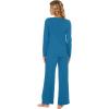 imageWiWi Bamboo Viscose Pajama Set for Women Soft Long Sleeve Top with Pants Sleepwear 2 Piece Pjs Sets Sleepwear SXXLTeal Blue