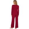 imageWiWi Bamboo Viscose Pajama Set for Women Soft Long Sleeve Top with Pants Sleepwear 2 Piece Pjs Sets Sleepwear SXXLWine Red