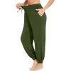 imageWiWi Jogger Pant for Women High Waist Yoga Pants Soft Comfy Viscose from Bamboo Womens Pajama Bottoms SXXLArmy Green