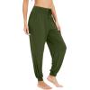 imageWiWi Jogger Pant for Women High Waist Yoga Pants Soft Comfy Viscose from Bamboo Womens Pajama Bottoms SXXLArmy Green