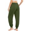 imageWiWi Jogger Pant for Women High Waist Yoga Pants Soft Comfy Viscose from Bamboo Womens Pajama Bottoms SXXLArmy Green