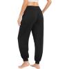 imageWiWi Jogger Pant for Women High Waist Yoga Pants Soft Comfy Viscose from Bamboo Womens Pajama Bottoms SXXLBlack
