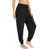 imageWiWi Jogger Pant for Women High Waist Yoga Pants Soft Comfy Viscose from Bamboo Womens Pajama Bottoms SXXLBlack
