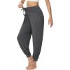 imageWiWi Jogger Pant for Women High Waist Yoga Pants Soft Comfy Viscose from Bamboo Womens Pajama Bottoms SXXLDark Heather Grey