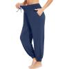 imageWiWi Jogger Pant for Women High Waist Yoga Pants Soft Comfy Viscose from Bamboo Womens Pajama Bottoms SXXLNavy Blue