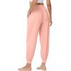 imageWiWi Jogger Pant for Women High Waist Yoga Pants Soft Comfy Viscose from Bamboo Womens Pajama Bottoms SXXLPeach Pink