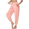 imageWiWi Jogger Pant for Women High Waist Yoga Pants Soft Comfy Viscose from Bamboo Womens Pajama Bottoms SXXLPeach Pink