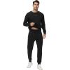 imageWiWi Mens Tracksuit Athletic Sweatsuits Long Sleeve 2 Piece Outfit Running Jogging Casual Loungwear Sport Suit Sets SXXLBlack