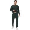 imageWiWi Mens Tracksuit Athletic Sweatsuits Long Sleeve 2 Piece Outfit Running Jogging Casual Loungwear Sport Suit Sets SXXLDark Fence Green