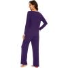 imageWiWi Pajamas for Women Long Sleeve Sleepwear with Pants Set Soft Casual Pj Warm Lounge Sets SXXLAdark Purple