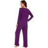 imageWiWi Pajamas for Women Long Sleeve Sleepwear with Pants Set Soft Casual Pj Warm Lounge Sets SXXLApurplish Red