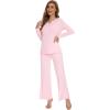 imageWiWi Pajamas for Women Long Sleeve Sleepwear with Pants Set Soft Casual Pj Warm Lounge Sets SXXLBpink