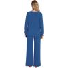 imageWiWi Pajamas for Women Long Sleeve Sleepwear with Pants Set Soft Casual Pj Warm Lounge Sets SXXLBprussian Blue