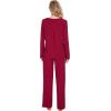 imageWiWi Pajamas for Women Long Sleeve Sleepwear with Pants Set Soft Casual Pj Warm Lounge Sets SXXLCwine Red