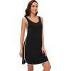 imageWiWi Soft Viscose from Bamboo Sleeveless Nightgowns for Women UNeck Tank Pajamas Gowns Sleep Shirt SXXLBlack