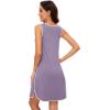 imageWiWi Soft Viscose from Bamboo Sleeveless Nightgowns for Women UNeck Tank Pajamas Gowns Sleep Shirt SXXLViolet