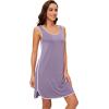 imageWiWi Soft Viscose from Bamboo Sleeveless Nightgowns for Women UNeck Tank Pajamas Gowns Sleep Shirt SXXLViolet