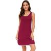 imageWiWi Soft Viscose from Bamboo Sleeveless Nightgowns for Women UNeck Tank Pajamas Gowns Sleep Shirt SXXLWine