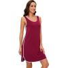 imageWiWi Soft Viscose from Bamboo Sleeveless Nightgowns for Women UNeck Tank Pajamas Gowns Sleep Shirt SXXLWine