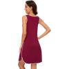 imageWiWi Soft Viscose from Bamboo Sleeveless Nightgowns for Women UNeck Tank Pajamas Gowns Sleep Shirt SXXLWine