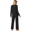 imageWiWi Viscose from Bamboo Pajama Set for Women 2 Pieces Long Sleeve Loungwear Soft Sleepwear Loose Comfy Pj Sets Pockets SXXLAblack