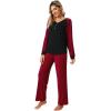 imageWiWi Viscose from Bamboo Pajama Set for Women 2 Pieces Long Sleeve Loungwear Soft Sleepwear Loose Comfy Pj Sets Pockets SXXLAblackWine Red